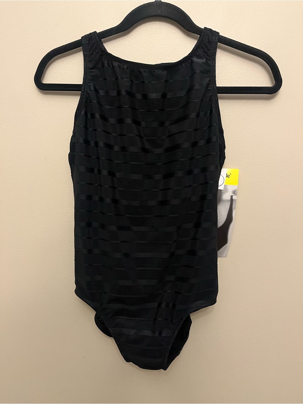 NWT Longitude One-Piece Swimsuit Mesh Paneling Women's Size 10 Black